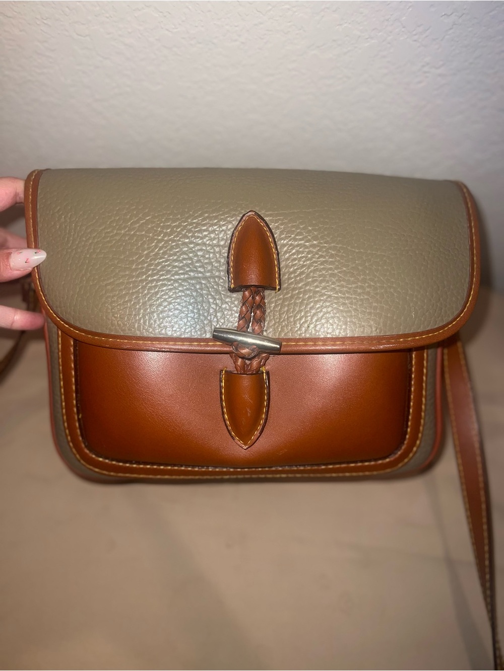 Vintage Dooney and Burke Loden collection leather saddle bag